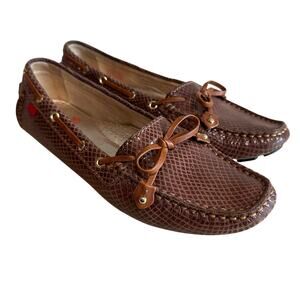 Marc Joseph Cypress Hill Driving Moccasins Loafer Mocha Gold Snake 7